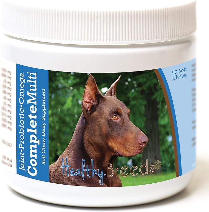 Healthy Breeds Doberman Pinscher All in One Multivitamin Soft Chew for Dogs 60 Count Chicken Flavor