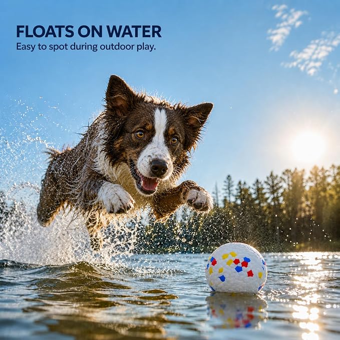 Dog Balls, Durable Floating Toys for Aggressive Chewers, 2.5in, 2-Pack