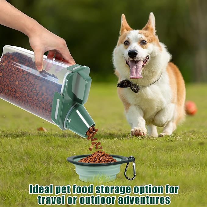 3 Lbs Pet Dog Food Storage Container for Bird Seed Rice Flour, 3 Lbs, Green