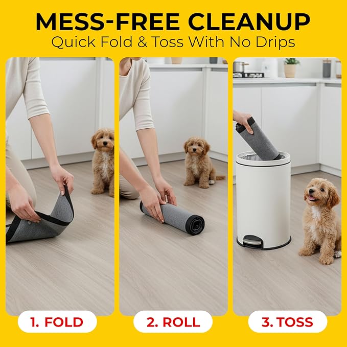 Glad for Pets Black Charcoal Puppy Pads, 23 x 23 Inch, 6-Layer Leak-Resistant Design, Activated Carbon Odor Control, Pheromone Attractant for Potty Training, 14 Count