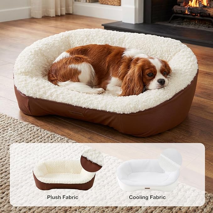 ZOMISIA Orthopedic Memory Foam Dog Sofa Bed - Small &amp; Medium (up to 60 lbs), 2 Covers