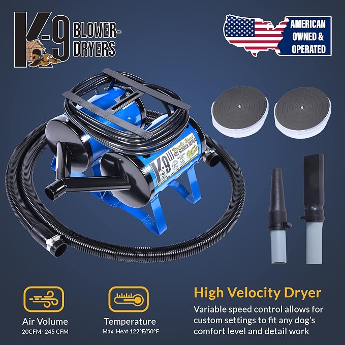 Electric Cleaner Company ECC K-9 III Variable Speed Dog Dryer - High Velocity Blow Dryer for Pets, Metallic Purple