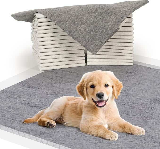 Charcoal Puppy Pads 23"x23" – 100 Count Extra Absorbent Black Puppy Pads, Charcoal Pee Pads for Dogs, Leak-Proof Puppy Training Pads & Dog Training Pads for Potty Training