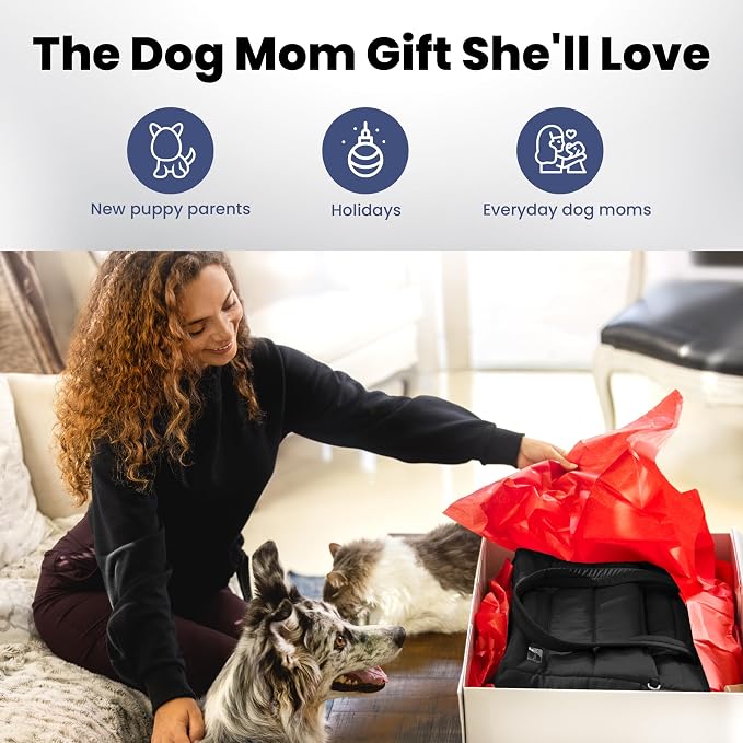 rubyloo Puffer Dog Travel Bag with Bowls & Food Storage, Black