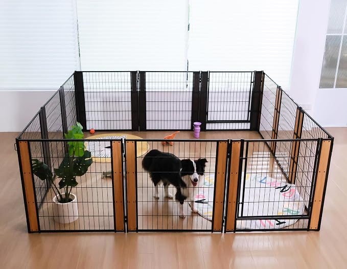 Heavy Duty Dog Playpen, 32in H 2 Panels, White