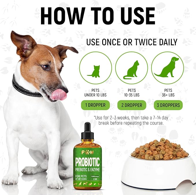 Liquid Probiotics for Dogs & Cats of All Ages | Dog Probiotics to Provide Digestion Balance | Prebiotic Blend for Harmonious Food Absorption | 3 Billion CFU | Herbal Flavor | 2 Oz