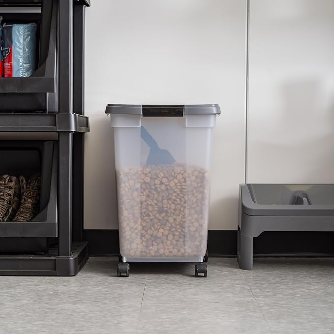 IRIS USA Dog Food Storage Container, Up to 50 lbs, Dark Gray