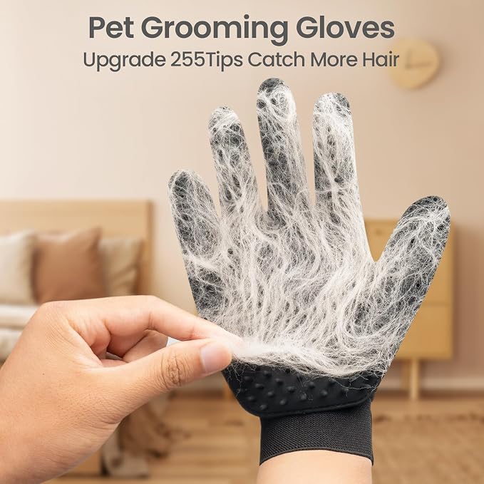 Pet Hair Remover Glove, 1-Pack, Black
