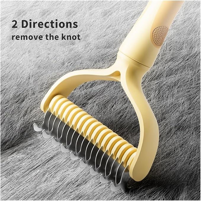Dual-Sided Cat Grooming Brush - Stainless Steel Deshedding and Dematting Tool | Pink