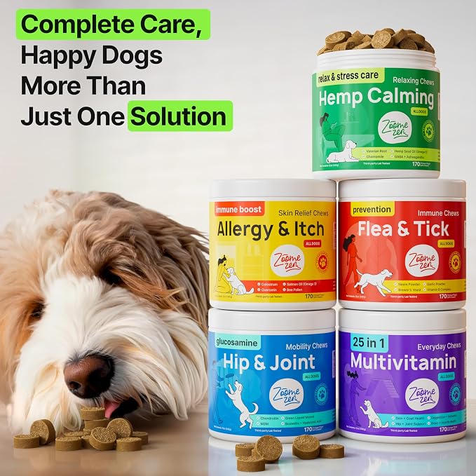 Hemp Calming Chews for Dogs Anxiety, Melatonin, 1-Pack, 170 Count