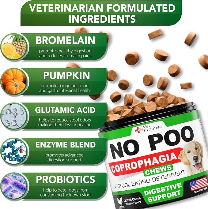 No Poo Chews for Dogs - Coprophagia Stool Eating Deterrent for Dogs