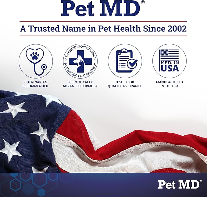 Pet MD Probiotics & Enzymes for Dogs - Gut Health Chews w/Prebiotic - 60ct