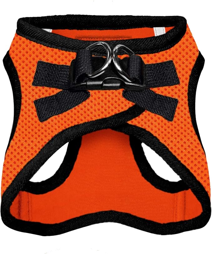 Best Pet Supplies Voyager Step-in Air Dog Harness - All Weather Mesh Step in Vest Harness for Small and Medium Dogs by - Orange Base, XXXS