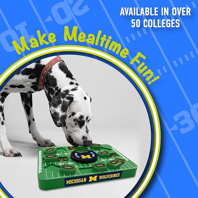 Pets First NCAA Michigan Large Puzzle Toy, Interactive Treat Toy for Dogs, Slow Feeding Toy, New Large Size