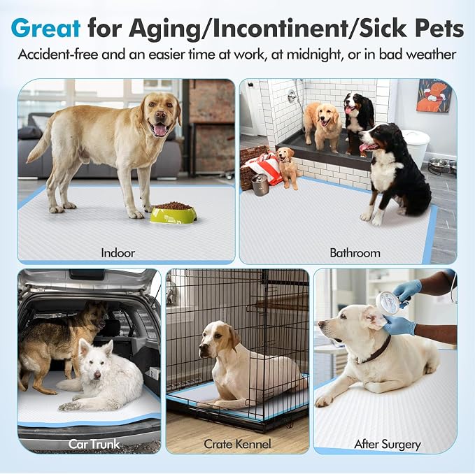 Gimars 4XL 36"x36" Thicken Heavy Absorbency Dog Pee Pad Extra Large- Jumbo Disposable Polymer Quick Dry No Leaking Pee Pads for Dogs, Cats, Rabbits Pets 45 Counts