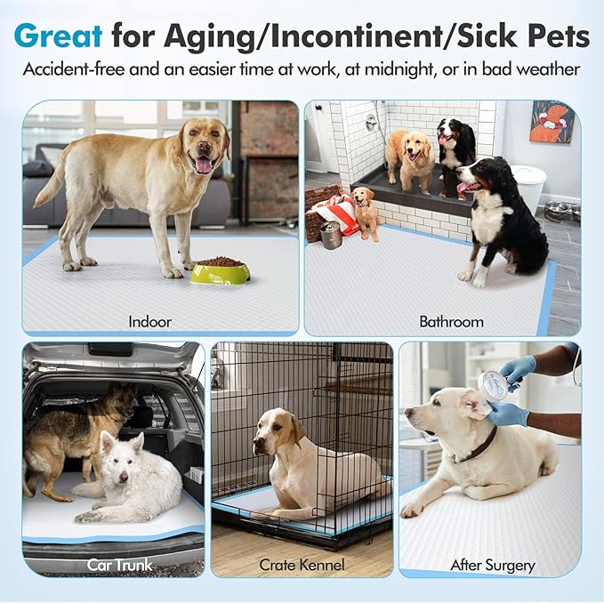 Gimars XXXXL 36"x36" Thicken Heavy Absorbency Dog Pad Extra Large- Jumbo Disposable Polymer Quick Dry No Leaking Pee Pads for Dogs, Cats, Rabbits Pets 30 Counts