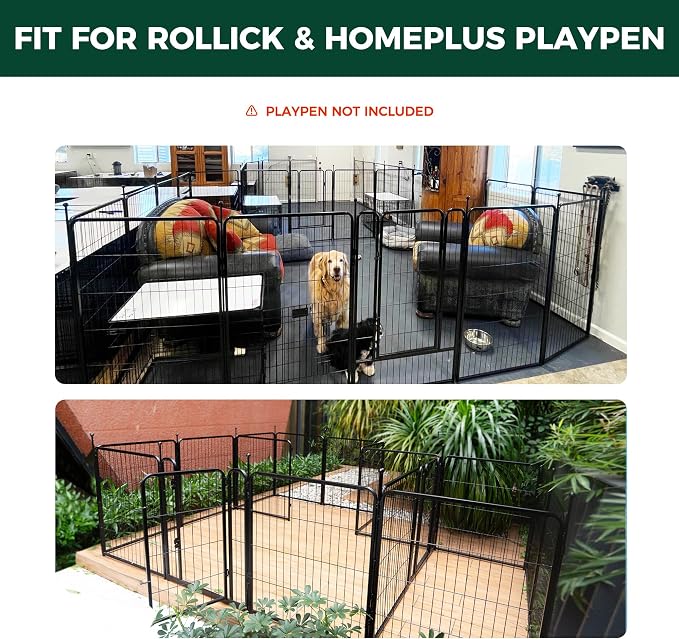 FXW Playpen Connectors, 2-Pack (Playpen Not Included), Accessories Only fit FXW Homeplus/Rollick/Instant 32inch Height Dog Pen, Black│Patent Pending