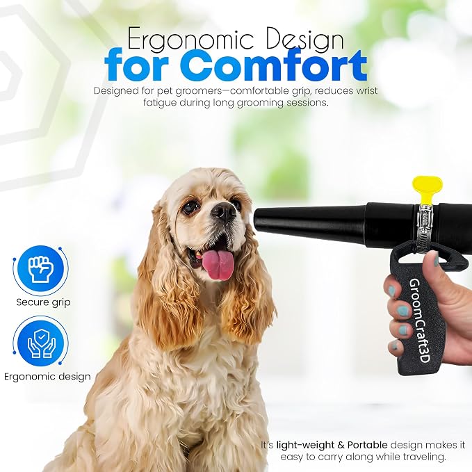 Dog Pet Grooming Dryer Handle, Lightweight Comfortable Dog Dryer Holder Handle