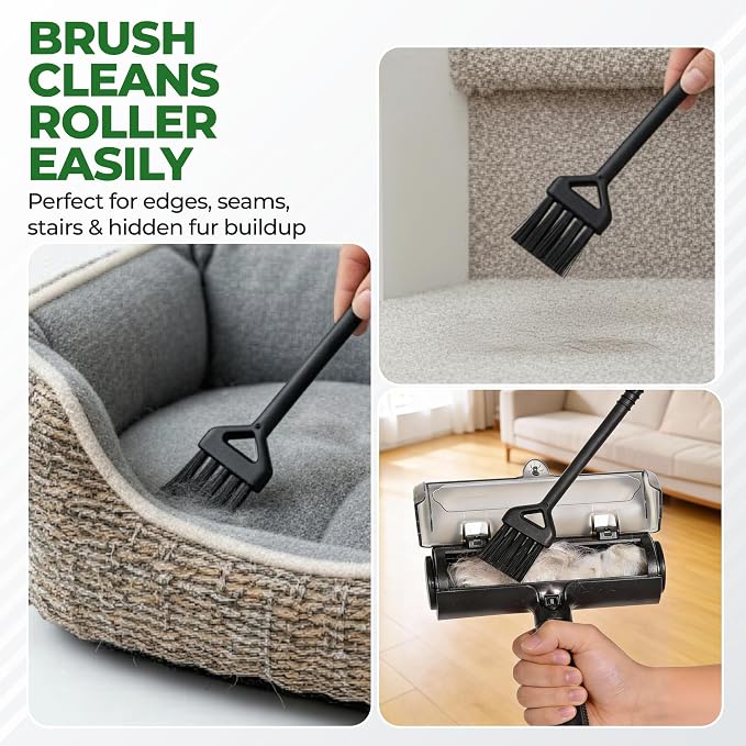 Pet Hair Remover Roller for Dog & Cat Hair, ABS Plastic, Black