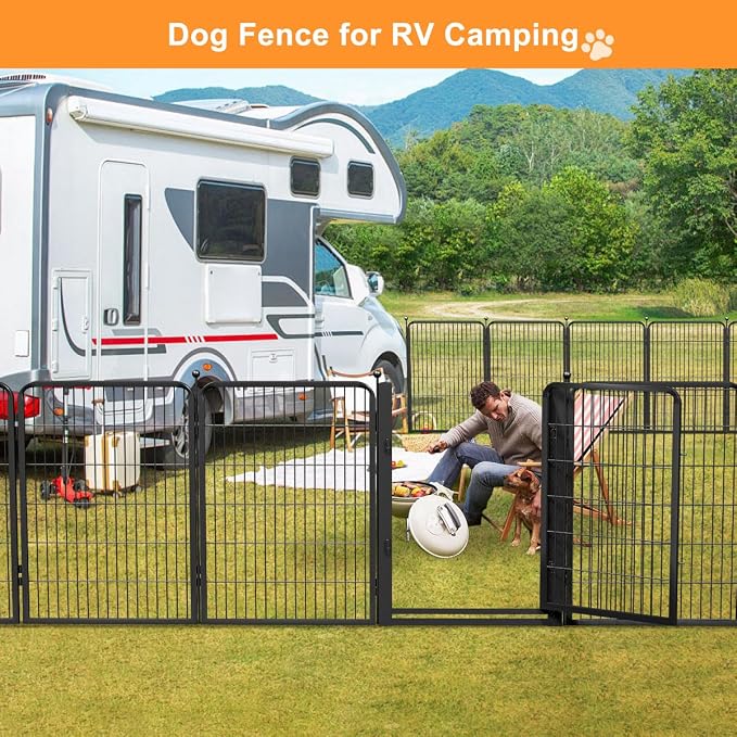 Wide Gate Dog Playpen Fence, 40in 30 Panels
