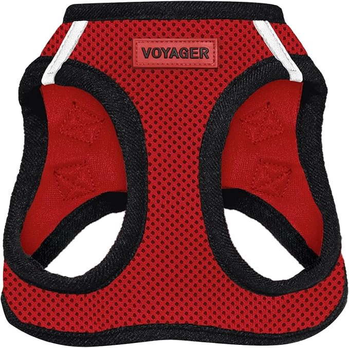 Voyager Step-in Air Dog Vest Harness - Red/Black Trim, X-Large | 20.5 - 23" in Chest, Reflective Bands, All Weather Breathable Air Mesh, Cats Compatible, Lightweight, Fast Drying