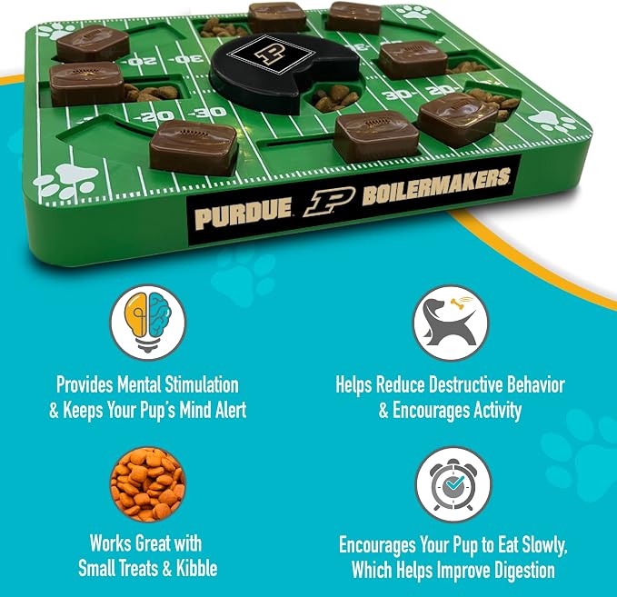 Pets First NCAA Purdue Boilermakers Interactive Dog Treat Puzzle Toy