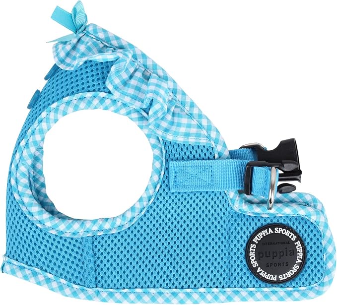 Puppia Vivien Vest Dog Harness Step-in All Season Mesh Cute No Pull No Choke Walking Training for Small Dog, Sky Blue, X-Small