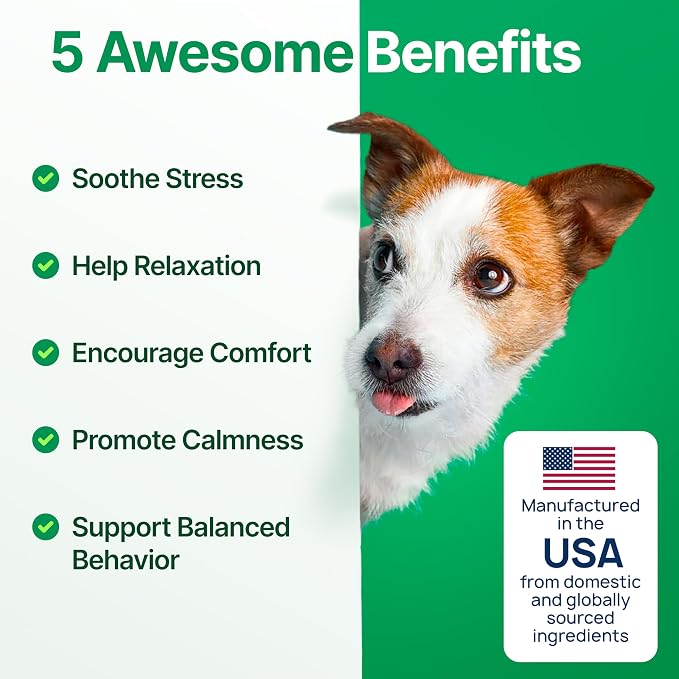 Hemp Calming Chews for Dogs Anxiety, Melatonin, 1-Pack, 170 Count