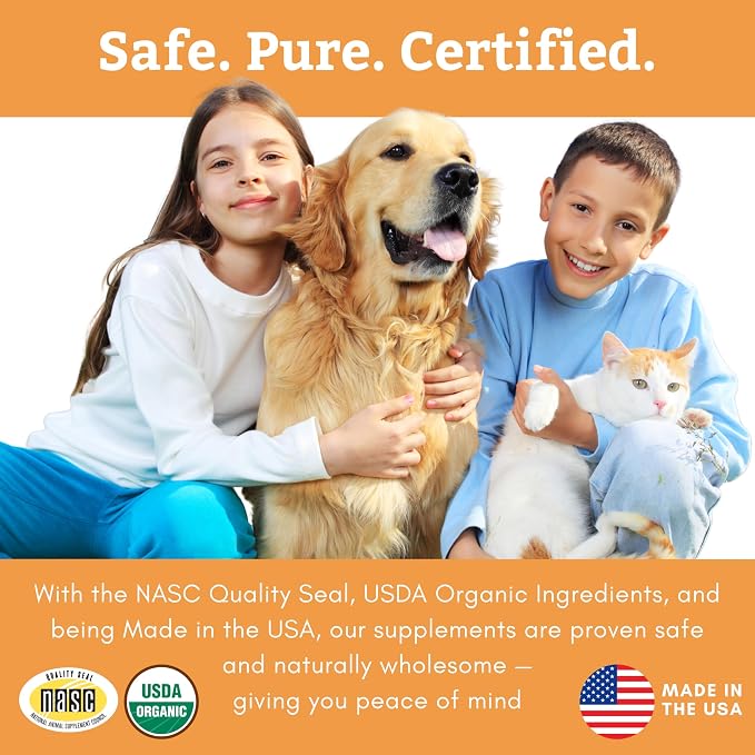 Organic Puppy Vitamins with Organic Pumpkin Protein, 8 oz, 22 Scoops | Daily Dog Multivitamin with Prebiotics, Probiotics for Immune Support, Skin Coat, Digestion, Joint Health - Puppy Complete