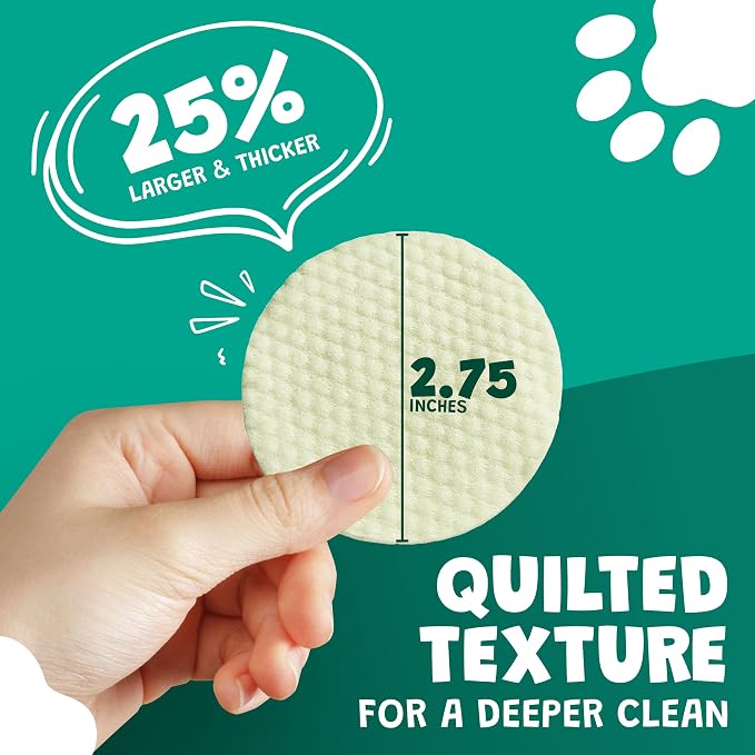 Dog Ear Wipes, Extra Thick with Aloe Vera & Eucalyptus, 125 Count