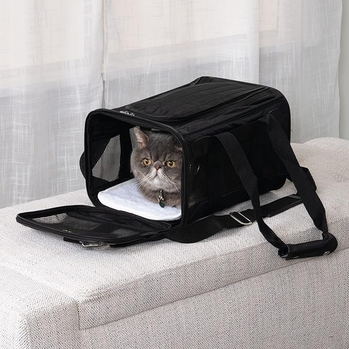 Sherpa Original Deluxe Travel Pet Carrier, Airline Approved, Black, Small