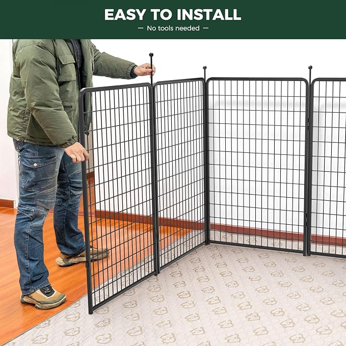 FXW Rollick Unleashed Dog Playpen, 50in, 8 Panels, Large, Black