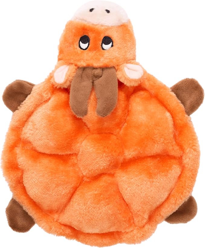 ZippyPaws Squeakie Crawler- No Stuffing Dog Toy to Keep Them Busy, for Small, Medium, & Large Dogs, Squeaky Pet Toy for Boredom, Unstuffed Chew Toy, Soft Plush Puppy Products, Moody the Moose- 12"