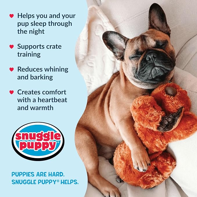 Snuggle Puppy Original Heartbeat Puppy Toy with Real-Feel Pulse and Heat Pack, Plush Comfort Dog Toy for Crate Training, First Nights, and Sleep | Calming heartbeat toy, crate training comfort, heat pack, new puppy essentials, first nights, sleep, medi...