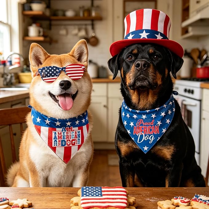 4th of July Dog Bandana, X-Large, 75lbs