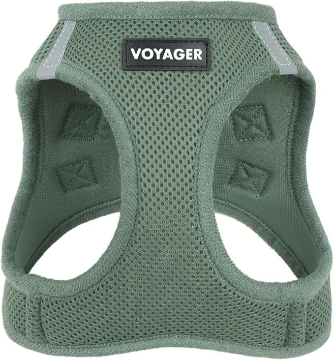 Voyager Step-in Air Dog Vest Harness - Moss Green, XXX-Small | 11 - 12" in Chest, Reflective Bands, All Weather Breathable Air Mesh, Cats Compatible, Lightweight, Fast Drying