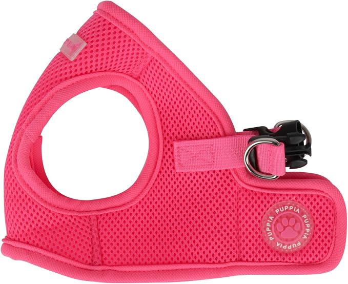 Puppia Neon Soft Vest Harness Step-in No Choke No Pull Walking Training for Small and Medium Dog, Pink, X-Small