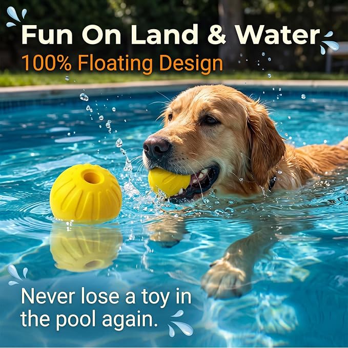 4Pack Dog Balls - Durable Dog Toys for Chewers, Interactive Fetch & Training, Floats in Water (2Pcs 3.54in/2Pcs 2.76in)