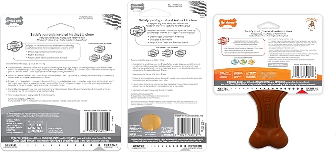 Nylabone Power Chew Customer Favorites Dog Chew Toys, 3 Count, Small | Flavor Medley, peanut butter, and beef flavor, durable dog toys for aggressive chewers, for large breeds up to 25 lbs