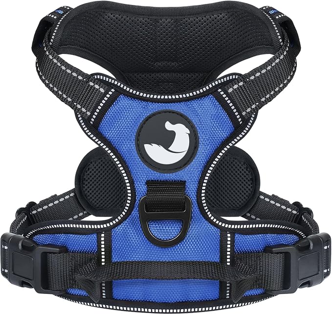Joytale No Pull Dog Harness Medium Sized Dog, Front Clip, Navy Blue | Grab Handle for Instant Control, Padded & Adjustable Vest, Sturdy Metal D-Rings, for Safe Training & Daily Walking