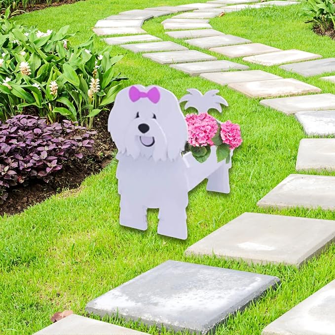 Cotton Veil Dog Planter Pots, Animal Shaped Flower Pot