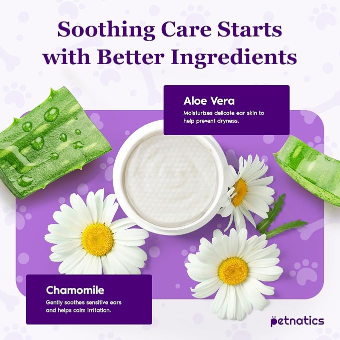 Gentle Guard Dog Ear Wipes with Aloe and Chamomile, 100 Count 1 Pack