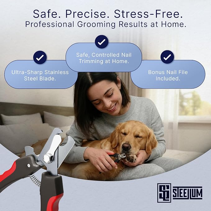 Professional Dog Nail Clippers for Large Dogs, Ergonomic Grip