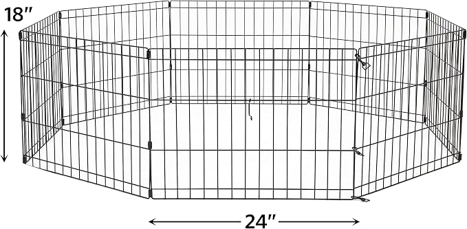 New World by MidWest Homes for Pets 18-Inch Exercise Pen, for Indoor and Outdoor use, 16 Sq Feet of Play, Folding Dog Pen, No Door Design for Maximum Security, Easy to Set Up, Foldable Pet Playpen