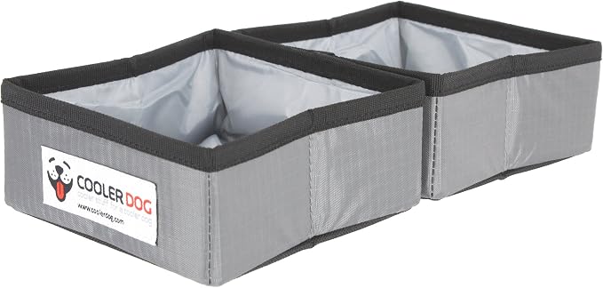 CoolerDog Pocket Bowl Collapsible Dog Bowls, Double, Small 24 oz x2