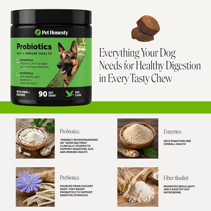 Pet Honesty Probiotic Chews for Dogs - Duck, 90ct