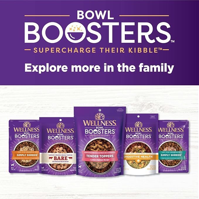 Wellness Bowl Boosters Bare Freeze Dried Turkey Dog Food Topper for Small, Medium, and Large Breeds, Grain Free, Natural, 4 oz Bag (Pack of 2)