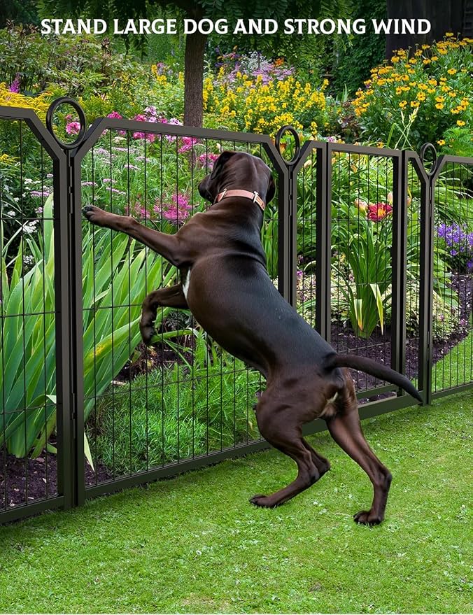 Dog Playpen with Door & Stakes, 24in 16 Panels