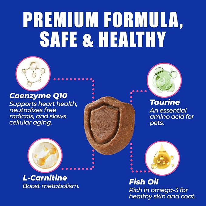 Just Try CoQ10 Heart Supplement Chews for Dogs, Taurine Chicken Flavor
