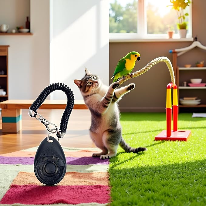 Black Dog Training Clicker with Wrist Strap Resistant Lightweight Pet Training Clicker for Cats Puppy Birds Horses Perfect for Behavioral Training Training Clickers